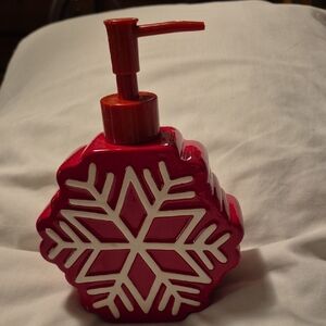 Kohl's Festive Red Snowflake Soap Dispenser